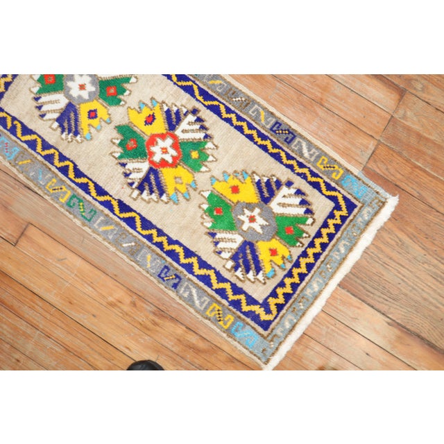 Pop Art 20th Century Colorful Turkish Mini Rug - 2'3" x 2'9" For Sale - Image 3 of 3
