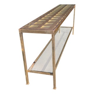 Modern Nancy Corzine Silver Gilt Metal Delmonaco Console Table For Sale