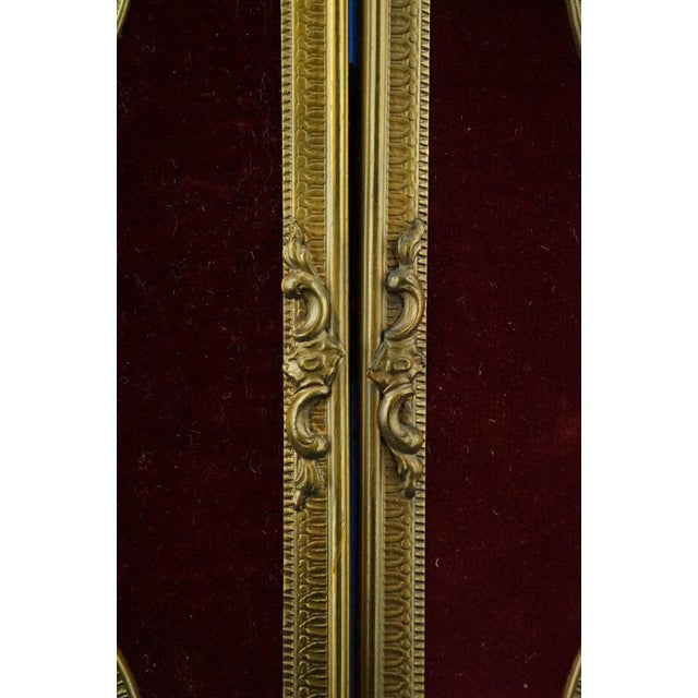 Maroon Herme and Says, Miniatures, 1900s, Cellulose, Framed, Set of 2 For Sale - Image 8 of 18