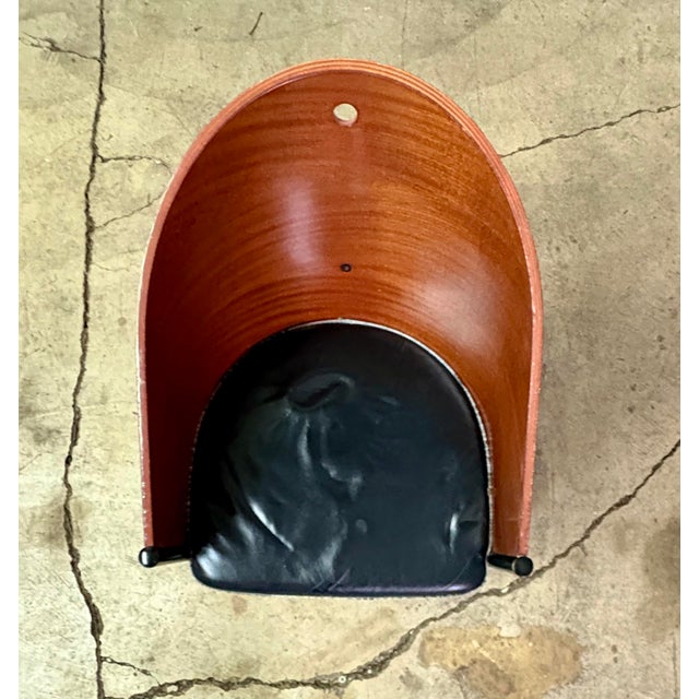1980s Costes" Curved Mahogany or Grey Oak Plywood Armchair by P. Stark for Driade Aleph Ubik Furniture For Sale - Image 10 of 12