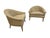Exceptional pair of Mid-Century Modern barrel back armchairs featuring timeless design inspired by Paul McCobb. These...