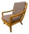 Vintage Heywood Wakefield Style Solid Wood Lounge Chair - Reupholstered! For Sale