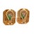 Metal 1980s Italian 14k Gold Green Tourmaline & Diamond Earrings, Pair For Sale - Image 7 of 9