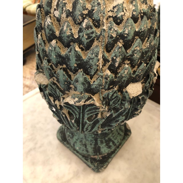Sculpture Materials Vintage Pineapple Shaped Finial Sculptures -A Pair For Sale - Image 7 of 13
