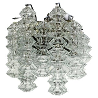 Large Chrome Pagoda Sconces by J. T. Kalmar, 1960s, Set of 2 For Sale