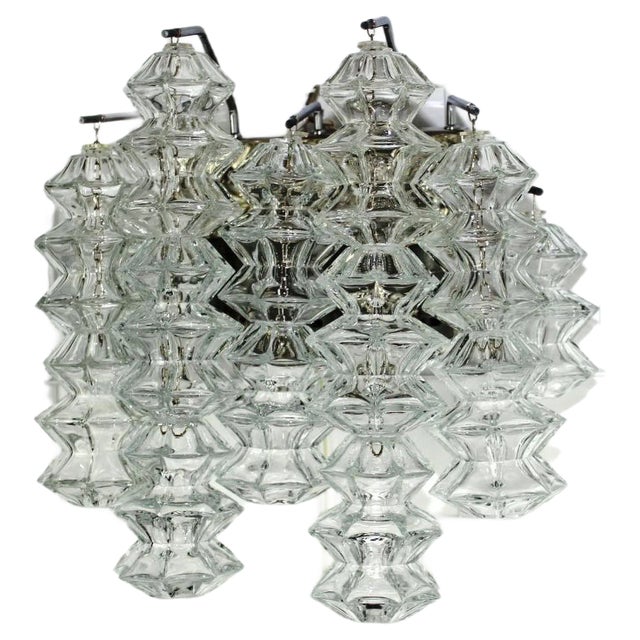 Large Chrome Pagoda Sconces by J. T. Kalmar, 1960s, Set of 2 For Sale