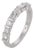 Mid Century Baguette and Round Diamond Platinum Half Eternity Band, Size 4.5 For Sale
