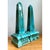 Vintage Blue Glazed Ceramic Obelisks For Sale - Image 11 of 12