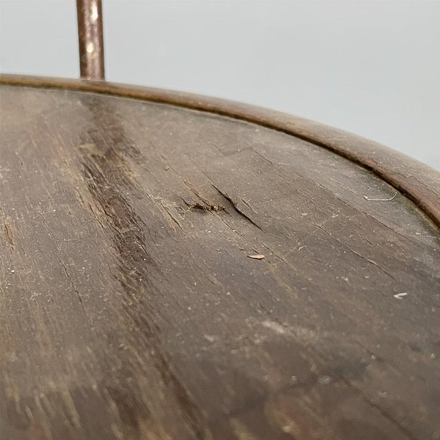 Mid-Century Modern Italian Wooden and Metal Chair with Casters, 1940s For Sale - Image 9 of 16