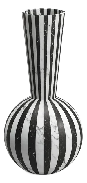 Modern Vase in White and Black Marble Creator Jacopo Simonetti