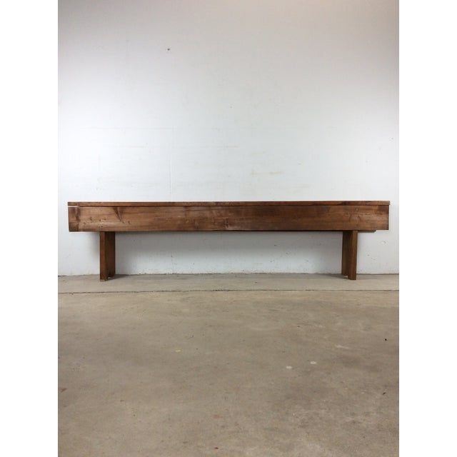 Antique Style Primitive Long Wooden Bench For Sale - Image 17 of 18