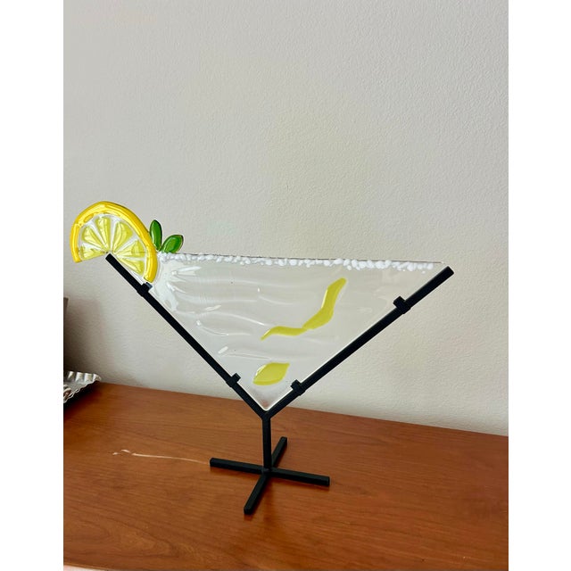 2000 - 2009 Palm Springs Modernism Fused Glass Statement Piece Martini Glass – Signed For Sale - Image 5 of 5