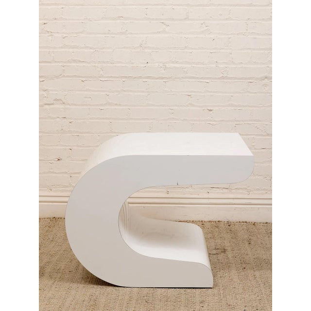 Mid 20th Century Attributed Pierre Cardin White Waterfall Side Table For Sale In Los Angeles - Image 6 of 6