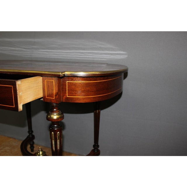 Louis XVI Style Table in Marquetry with Flower Flowers, 1890s For Sale - Image 6 of 16