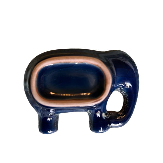 Mid-Century Modern Vintage Ceramic Elephant Ashtray For Sale - Image 3 of 3