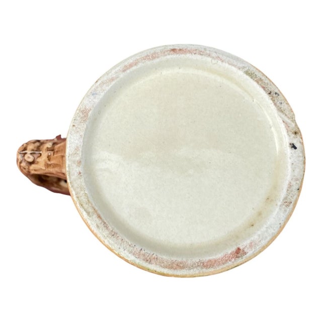 Ceramic Vintage German Style Beer Stein Pair Lidded Ceramic Hand Painted Folk Scene Mug For Sale - Image 7 of 13