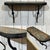 Wrought iron console table with slate top, circa 1950s - W=75cm D=25cm H=42cm