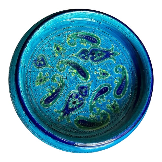 Large Italian Bitossi Aldo Londi Paisley Glazed Bowl For Sale