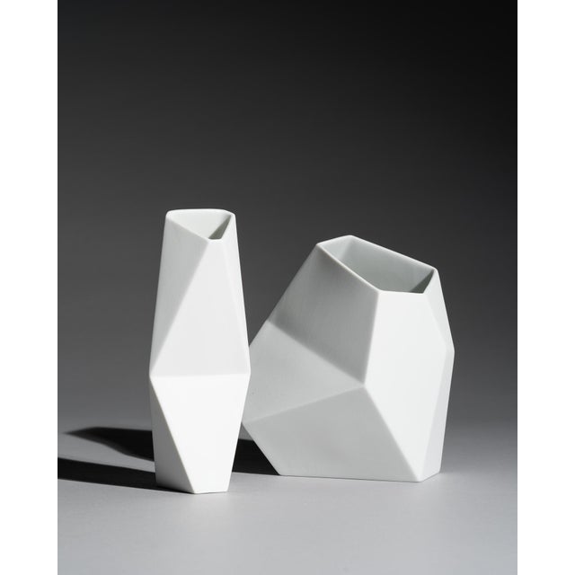 Rosenthal Surface Bisque Porcelain Vases by Achim Haigis for Rosenthal, 2007, Set of 2 For Sale - Image 4 of 12