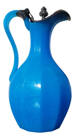 Mid-19th Century Blue Glass Paste Pitcher