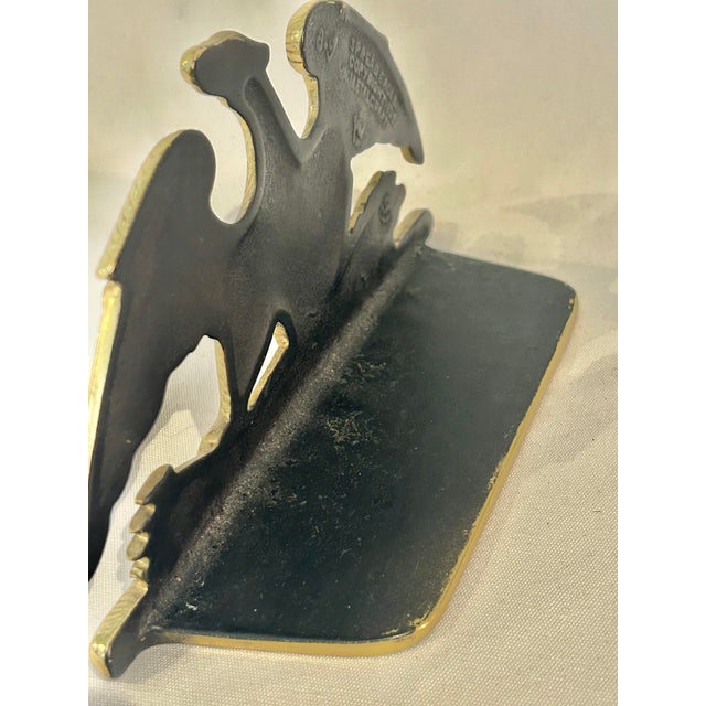 Vintage Virginia Metalcrafters Federal Eagle Solid Brass Bookends – A Pair For Sale - Image 11 of 12