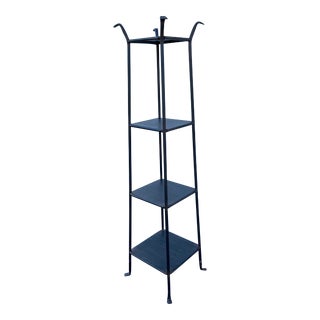 Circa 1980's Wrought Iron Pyramid Etagere Bookshelf For Sale