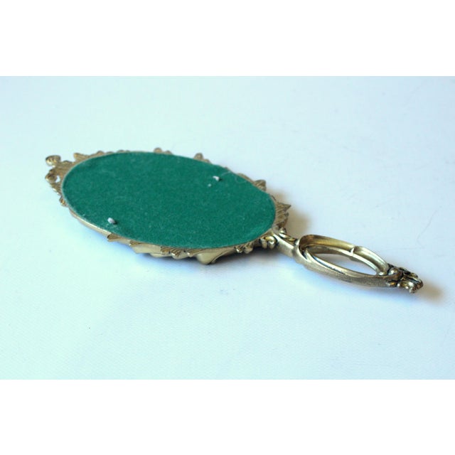1960s Elegant Brass Hand Held Mirror - Vintage From the 60s For Sale - Image 5 of 6