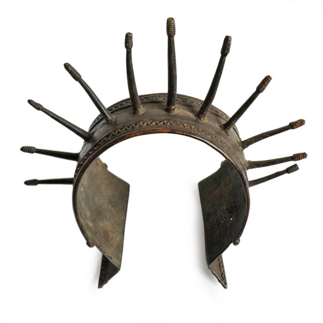 Antique Nigerian bronze neck ring currency. This is a rare sculptural form that blurs the line between adornment,...