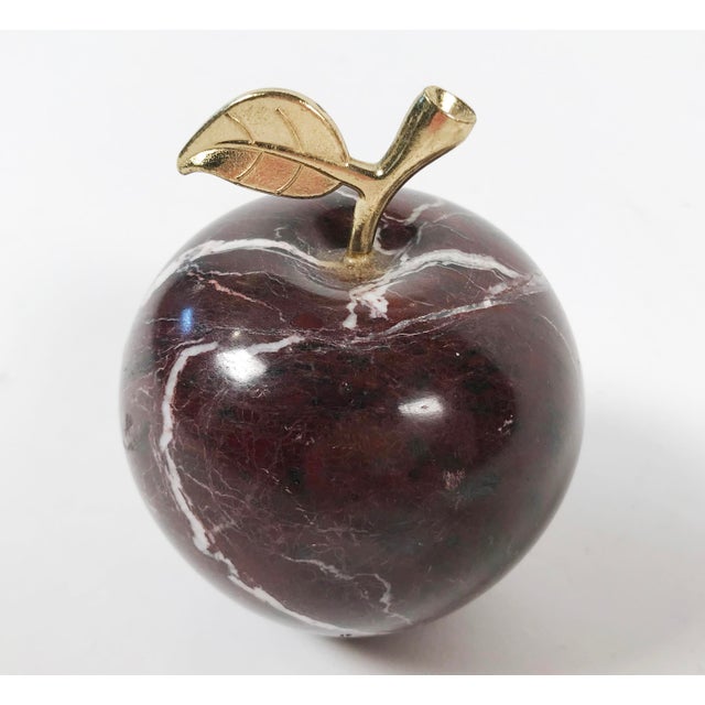 Hollywood Regency Vintage Stone Apple Paper Weight For Sale - Image 3 of 4