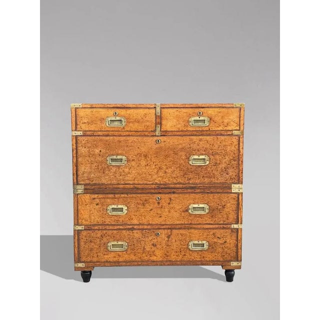 Military Campaign Chest of Drawers in Oak, 1840s For Sale - Image 17 of 18