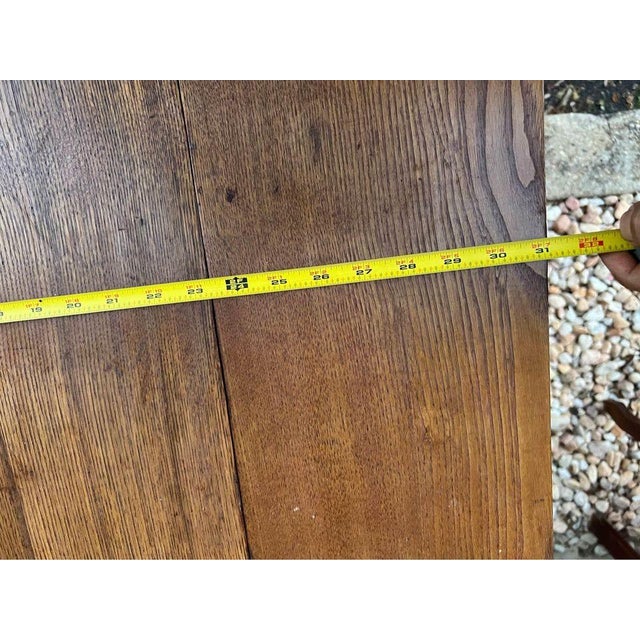 Wood Late 19th Century. Antique Solid Oak 2 Drawer Drop Leaf Side Table. For Sale - Image 7 of 11