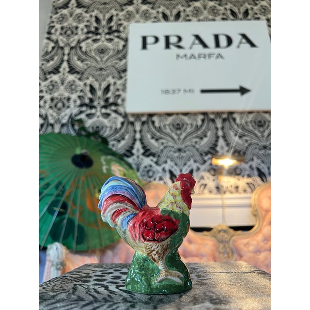 1970s Small Ceramic Hand Painted Rooster Salt Shaker For Sale In Atlanta - Image 6 of 7