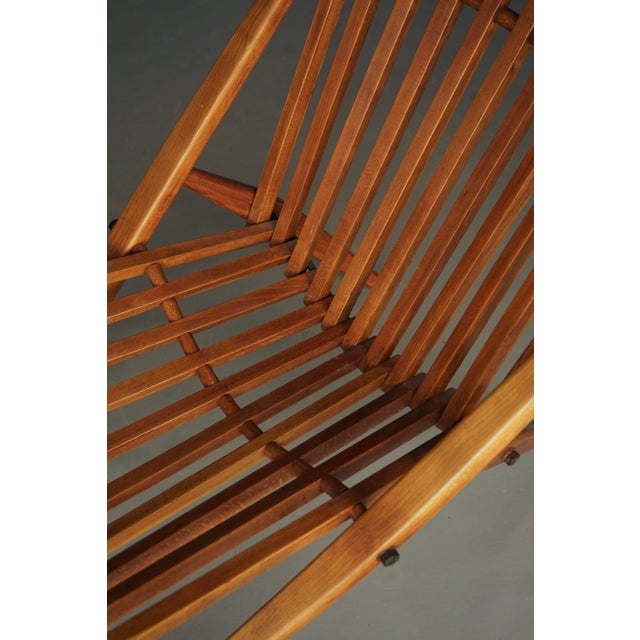 Vintage Dutch Slatted Lounge Chair in Beech, 1950s For Sale - Image 6 of 15