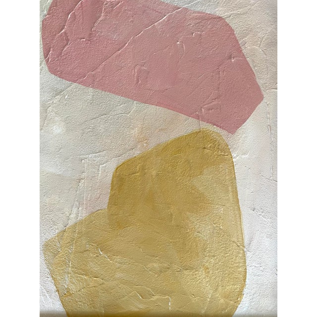 Contemporary abstract minimalist painting on canvas. Framed in a gold locally made frame Each work from R.K. Red is...