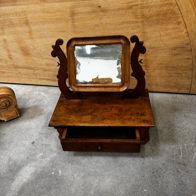 Louis Philippe Style Dressing Mirror in Walnut and Mercury, 19th Century For Sale - Image 14 of 15