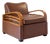 Art Déco Italian Convertible Armchair / Sleeper Chair in Brown Eco-Leather, 1920s. For Sale