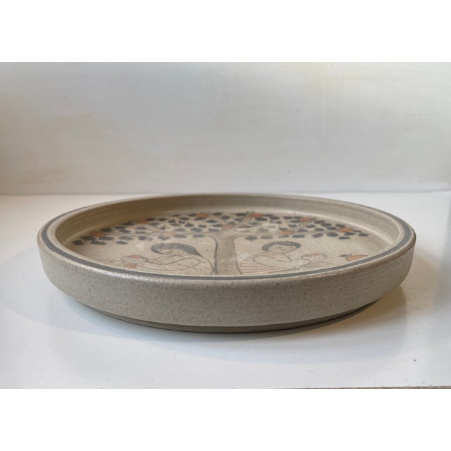 Mid-Century Modern Stoneware Dish with Orange Pickers by Herman August Kähler, 1960s For Sale - Image 3 of 6