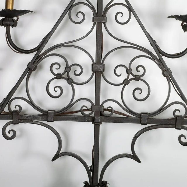 Gothic Wrought Iron Candelabra Style Floor Lamp For Sale In New York - Image 6 of 12
