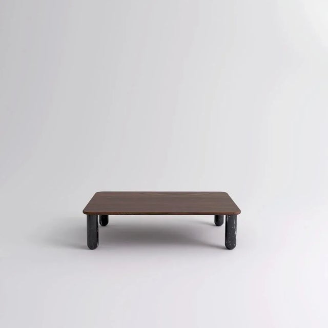 Medium walnut and black marble "sunday" coffee table, jean-baptiste souletie. Dimensions: 100 w x 150 d x 35 h cm...