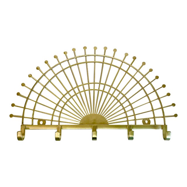 1980s Vintage Hollywood Regency Boho Chic Sunburst Wall Hook. For Sale