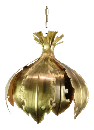 Ceiling Lamp in Brass attributed to Sven Aage Holm Sørensen, 1960s