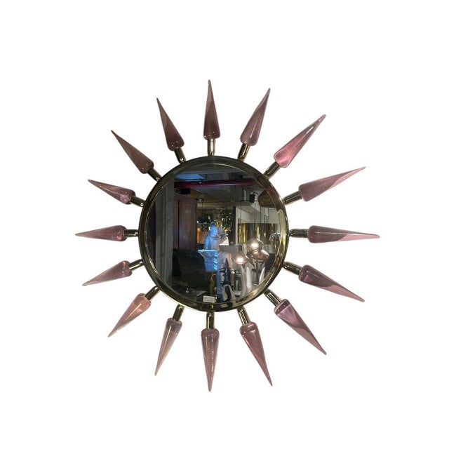 Murano Glass Mirror attributed to Gino Cenedese, 1980s For Sale - Image 9 of 9