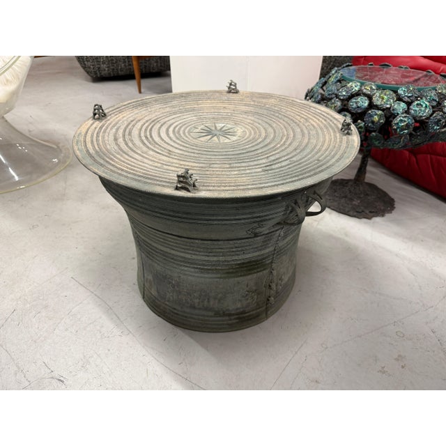 Mid 20th Century Nicely Detailed and Patinated Bronze Southeast Asian Rain Drum For Sale - Image 11 of 18