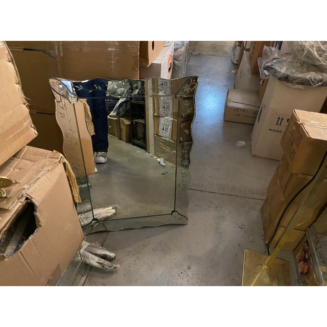 Venetian Etched Wall Mirror, Italy, 1960s For Sale - Image 6 of 12