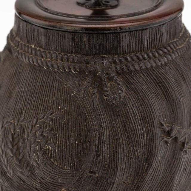 Antique Japanese Carved Cast Iron Ryubundoa Tetsubin Kettle, 19th Century For Sale - Image 13 of 18