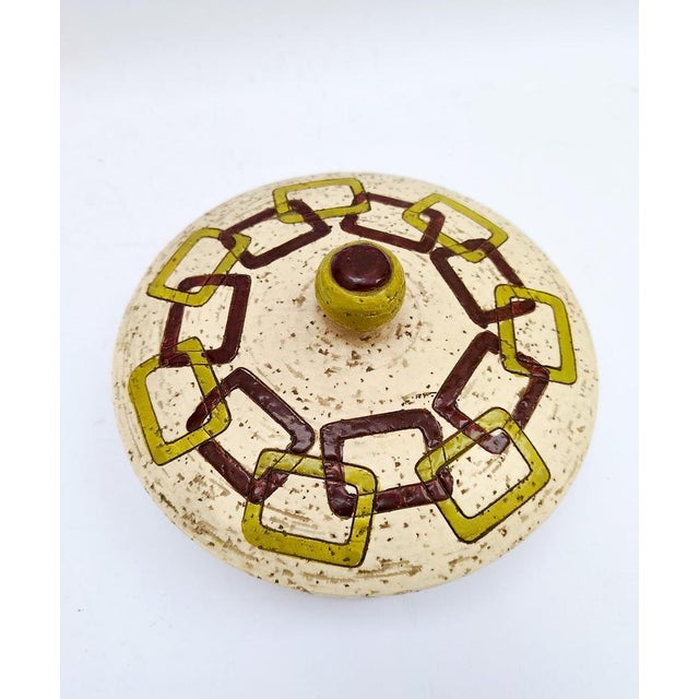 Extremely rare ceramic box Rosenthal Netter for Bitossi, with original sticker on the base Vintage, circa 1970s Beige...