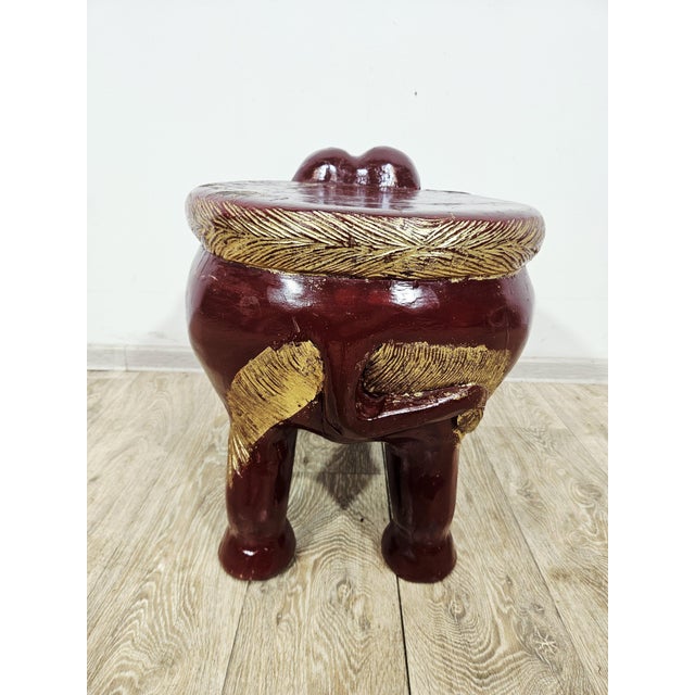 Antique Elephant Side Stool, 1800s For Sale - Image 6 of 16