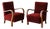Upholstered Czech Art Deco Armchairs, a Pair For Sale