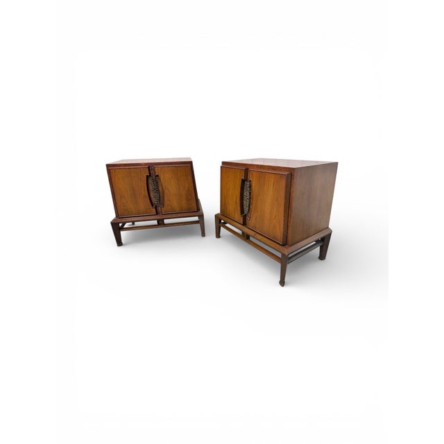 Mid-Century Modern Mid-Century Modern Helen Hobey Baker Walnut Nightstands - Set of 2 For Sale - Image 3 of 10