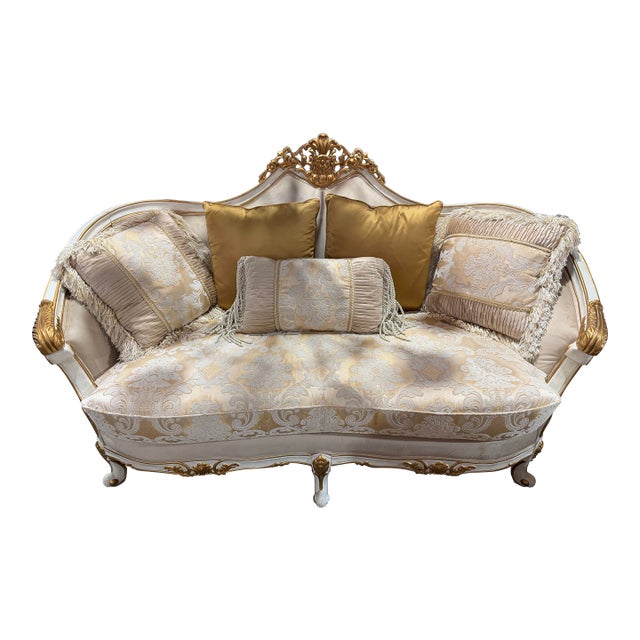 Homey Design "Mazie" Loveseat With Five Pillows For Sale